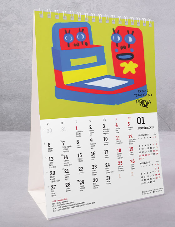 Vertical desk calendar