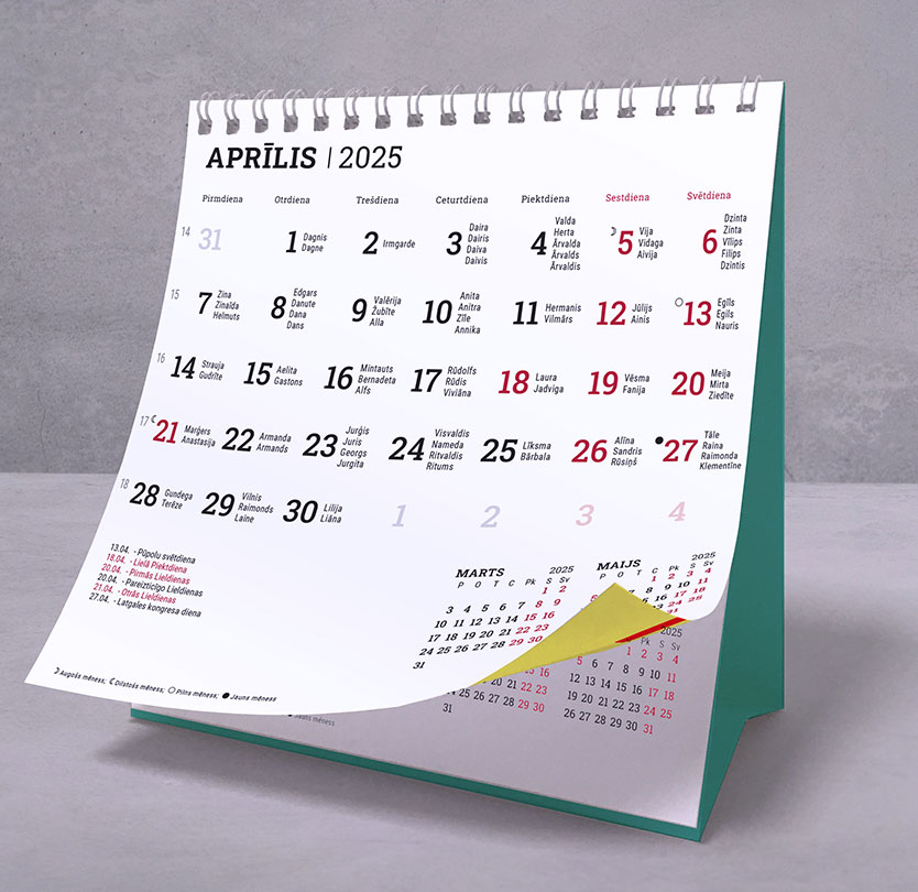 Production of desk calendars